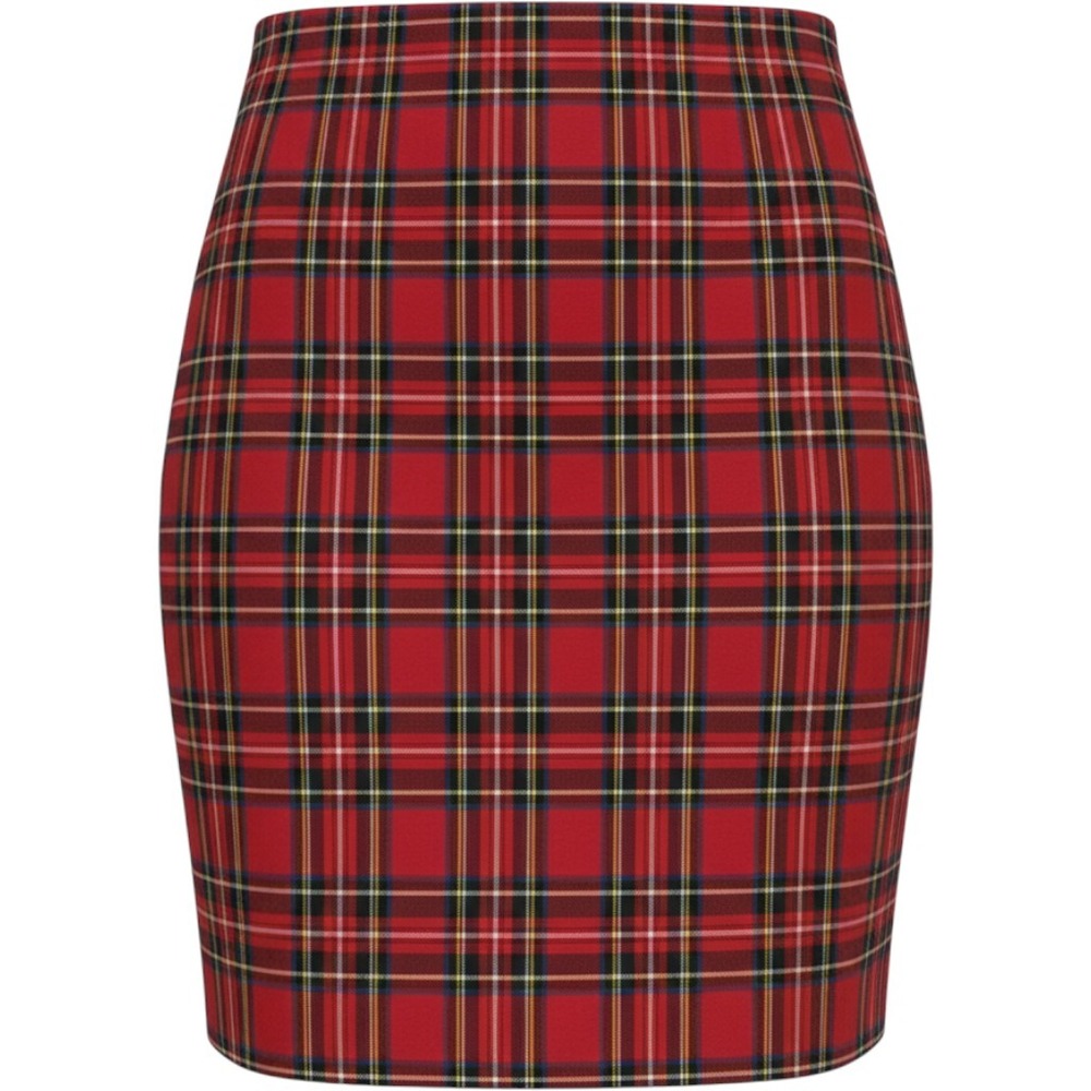 NWT J.Crew Red Tartan Plaid Pencil Skirt Size 2 Stretch Cotton Holiday Office